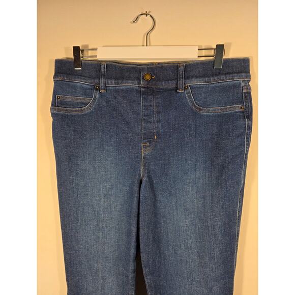 SPANX WearEver Flare Jeans Authentic Blue XL Bell Bottom Bootcut Pull On Denim - Picture 2 of 10